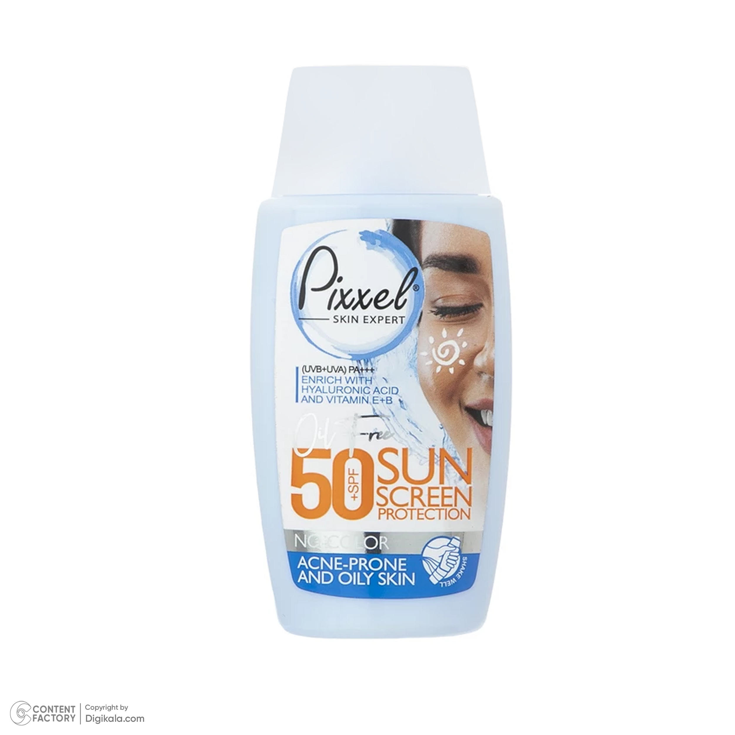 کرم ضد آفتاب بدون رنگ پیکسل SPF50 مدل Oily Acne-Prone Skin محافظ PA+++ ،UVA ،UVB، تنظیم ترشح چربی پوست، ضد جوش و آکنه، مناسب پوست چرب حجم 50 میلی‌لیتر