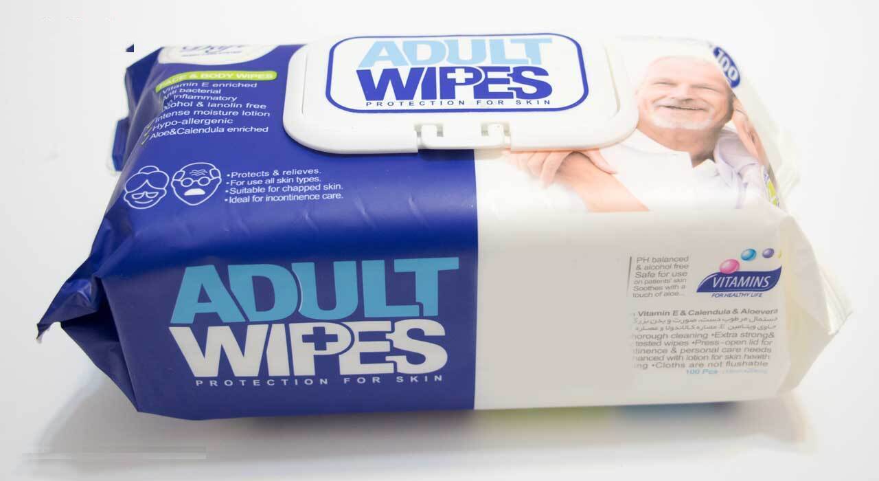 دستمال مرطوب دافی مدل Adult Wipes بسته 100 عددی