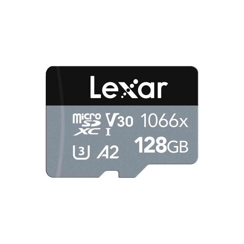 کارت حافظه microSDXC لکسار مدل 1066X کلاس A2 استاندارد UHS-U3 سرعت 160MBps ظرفیت 128 گیگابایت به همراه آداپتور SD