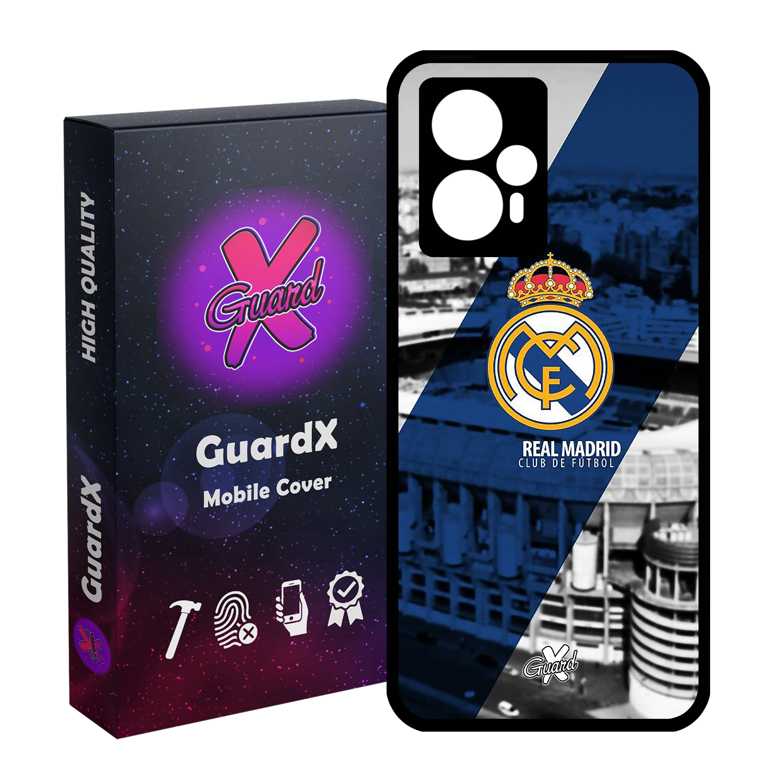 کاور گارد ایکس طرح Real Madrid مدل Glass10054 مناسب برای گوشی موبایل شیائومی Poco F5/Redmi Note 12 Turbo