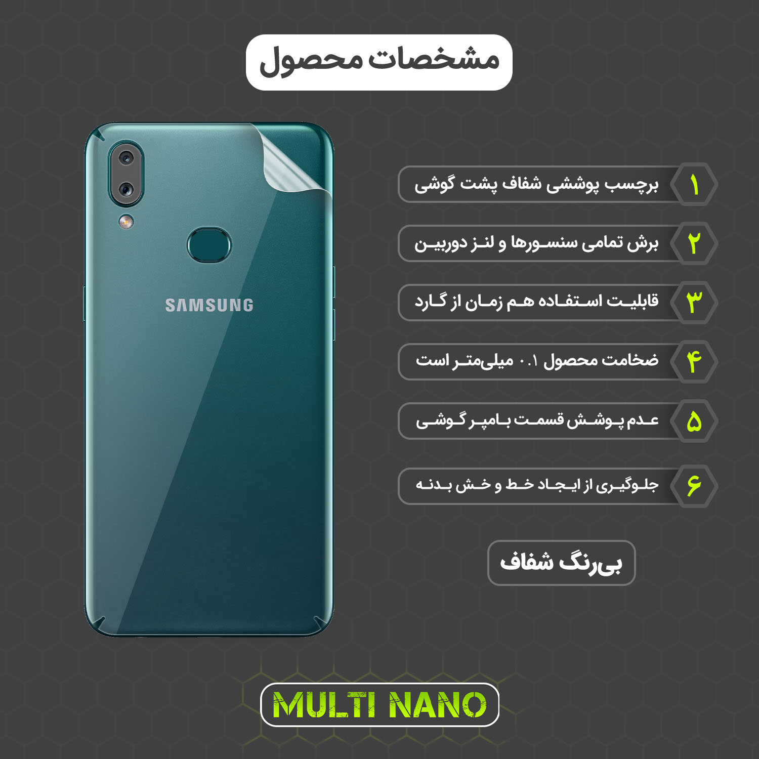 محافظ صفحه نمایش مولتی نانو مدل X-SFT مناسب برای گوشی موبایل سامسونگ Galaxy A10S به همراه محافظ پشت