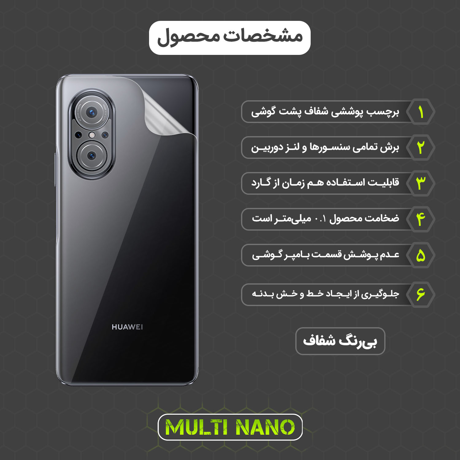 محافظ صفحه نمایش مولتی نانو مدل X-SFT مناسب برای گوشی موبایل هوآوی nova 9 SE 5G  به همراه محافظ پشت