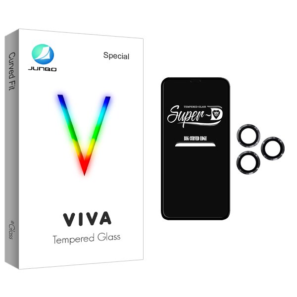 محافظ صفحه نمایش جانبو مدل Viva SuperD مناسب برای گوشی موبایل اپل iPhone 12 Pro Max  به همراه محافظ لنز گوشی