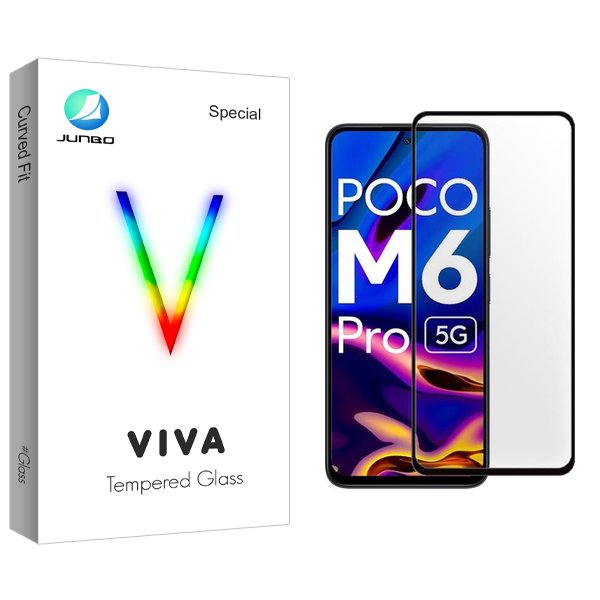 محافظ صفحه نمایش شیشه ای جانبو مدل Viva مناسب برای گوشی موبایل شیائومی Poco M6 Pro