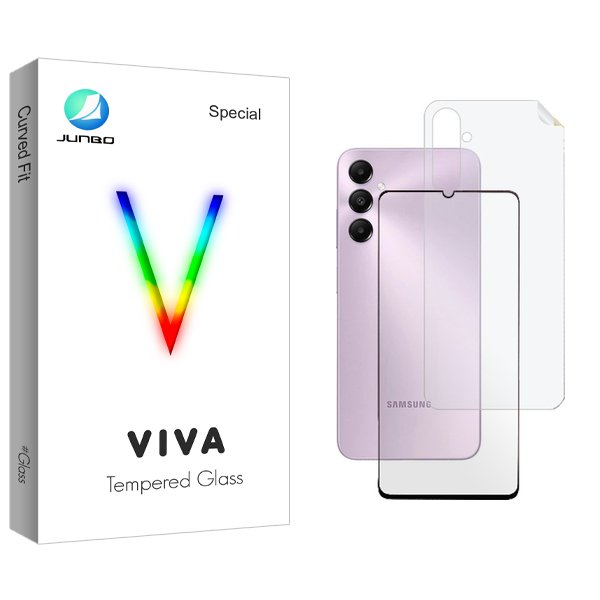 محافظ صفحه نمایش شیشه ای جانبو مدل Viva مناسب برای گوشی موبایل سامسونگ Galaxy A15  به همراه محافظ پشت گوشی